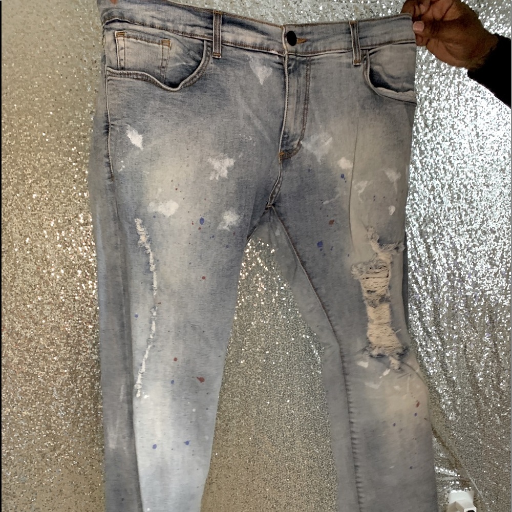 Syndicate Jeans paint splatter❤️💙